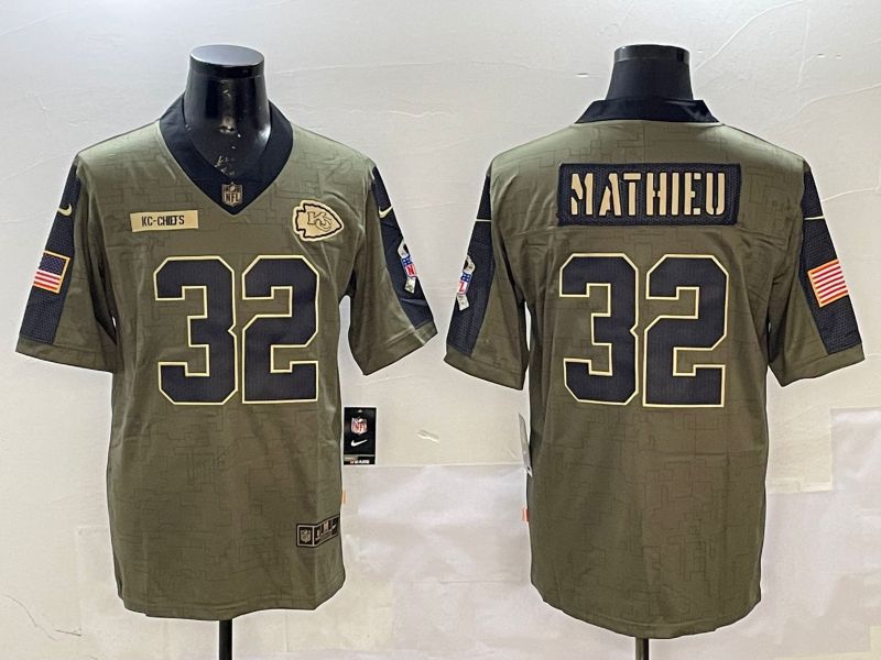 Men Kansas City Chiefs #32 Mathieu Green 2025 Nike Salute to Service Limited NFL Jersey style 1